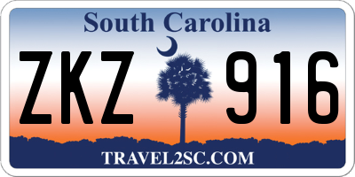 SC license plate ZKZ916