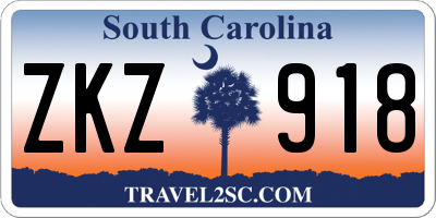 SC license plate ZKZ918