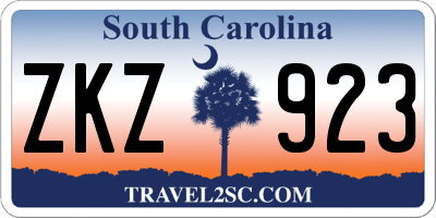 SC license plate ZKZ923