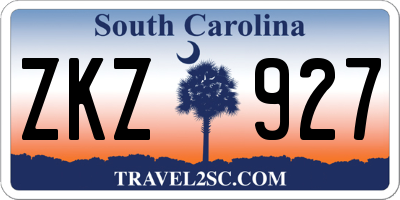 SC license plate ZKZ927