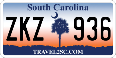 SC license plate ZKZ936