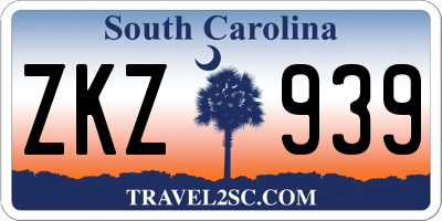 SC license plate ZKZ939