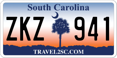 SC license plate ZKZ941