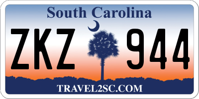 SC license plate ZKZ944