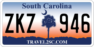 SC license plate ZKZ946