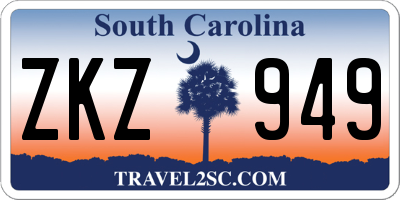 SC license plate ZKZ949