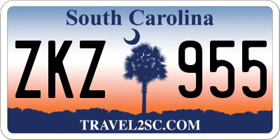SC license plate ZKZ955