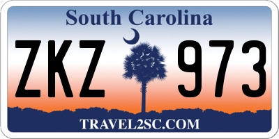 SC license plate ZKZ973