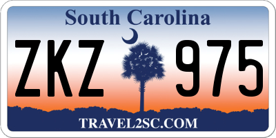 SC license plate ZKZ975