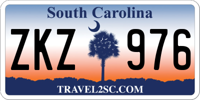SC license plate ZKZ976