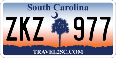 SC license plate ZKZ977