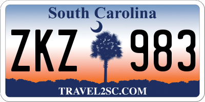 SC license plate ZKZ983