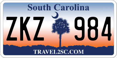 SC license plate ZKZ984