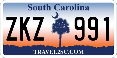 SC license plate ZKZ991