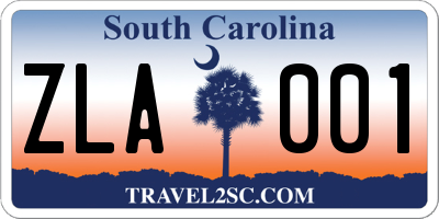 SC license plate ZLA001
