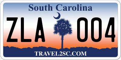 SC license plate ZLA004