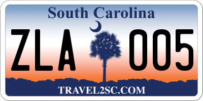 SC license plate ZLA005