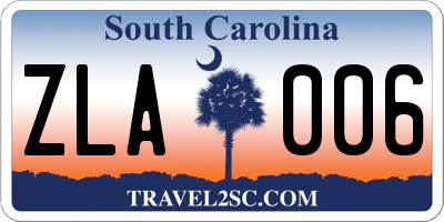 SC license plate ZLA006