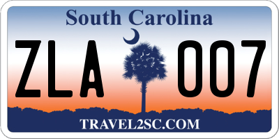 SC license plate ZLA007