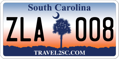 SC license plate ZLA008