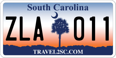 SC license plate ZLA011