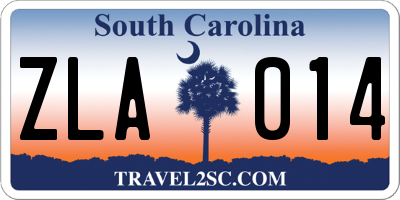 SC license plate ZLA014