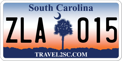 SC license plate ZLA015