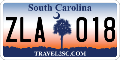 SC license plate ZLA018