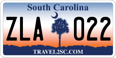 SC license plate ZLA022