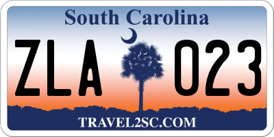 SC license plate ZLA023