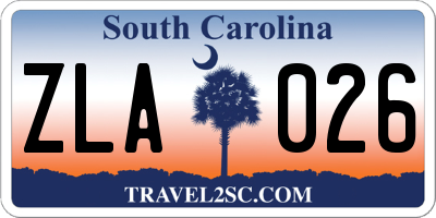 SC license plate ZLA026