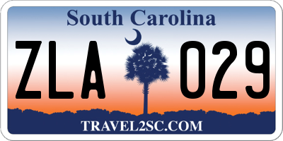 SC license plate ZLA029