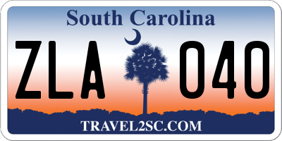 SC license plate ZLA040