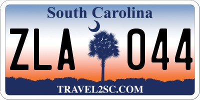 SC license plate ZLA044