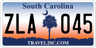 SC license plate ZLA045