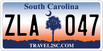 SC license plate ZLA047