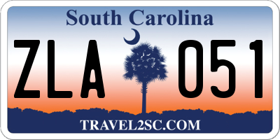 SC license plate ZLA051