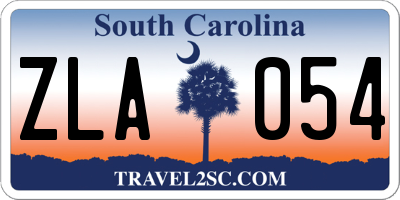 SC license plate ZLA054
