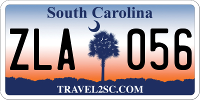 SC license plate ZLA056