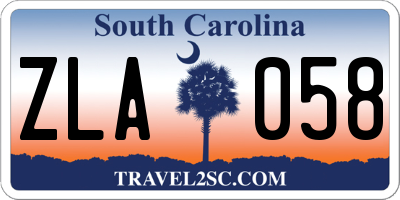 SC license plate ZLA058