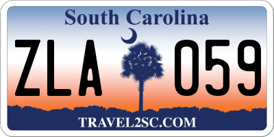 SC license plate ZLA059