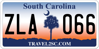 SC license plate ZLA066