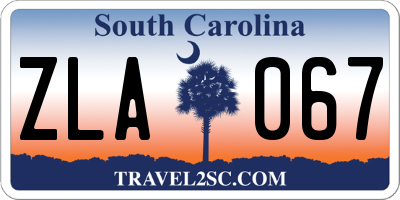SC license plate ZLA067
