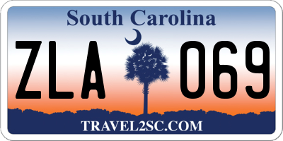 SC license plate ZLA069