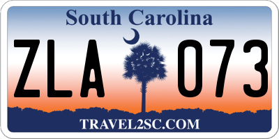 SC license plate ZLA073