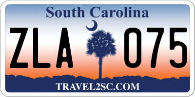 SC license plate ZLA075