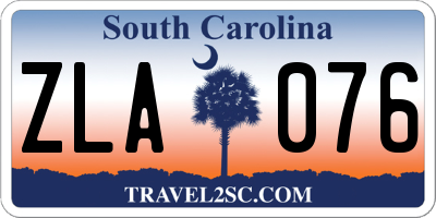 SC license plate ZLA076