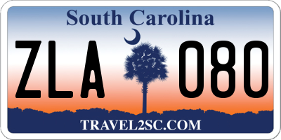 SC license plate ZLA080