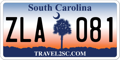SC license plate ZLA081
