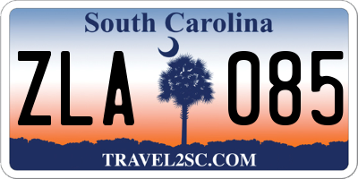 SC license plate ZLA085